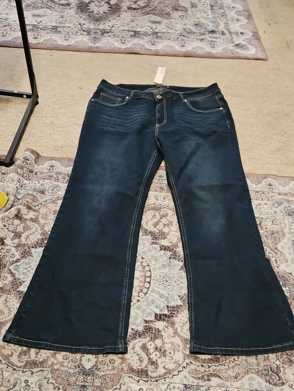 BloomChic Deep Indigo Wide-Leg Flare Jeans